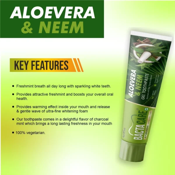 Bactacare Aloe Vera & Neem Toothpaste - Image 2