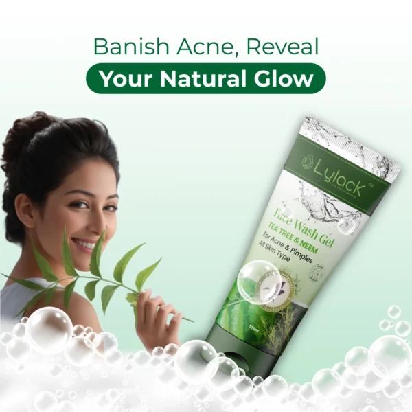 Lylack Face Wash Gel (TEA TREE, NEEM) - Image 3